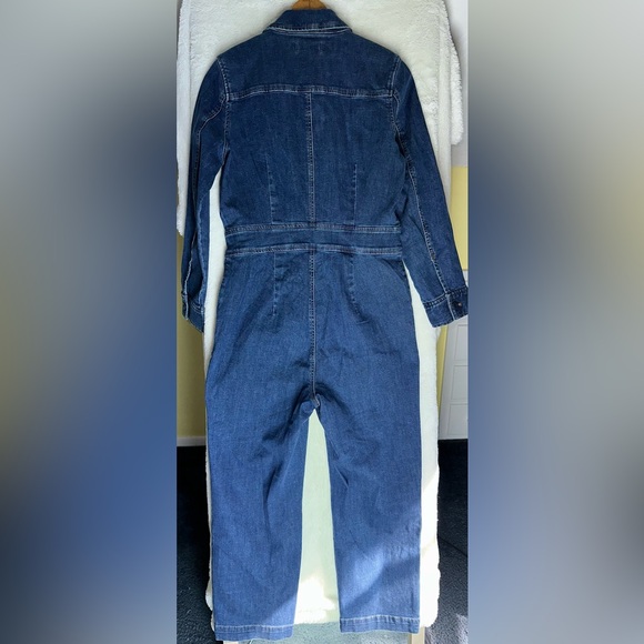 Madewell Denim Jumpsuit Womens Romper Straight Long Sleeve Stanwick Wash M Jean - Picture 4 of 15